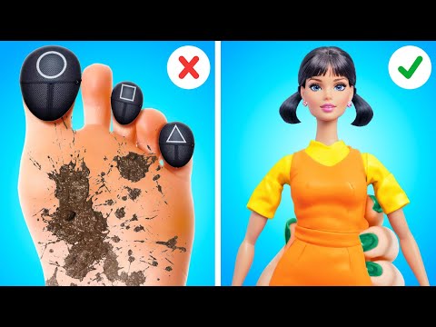 NEUES 123 GO! SQUID GAME-PUPPEN-MAKEOVER! 😱 Gruselige zu glamourösen Verwandlung