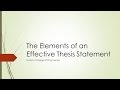 Thesis Statement Essentials