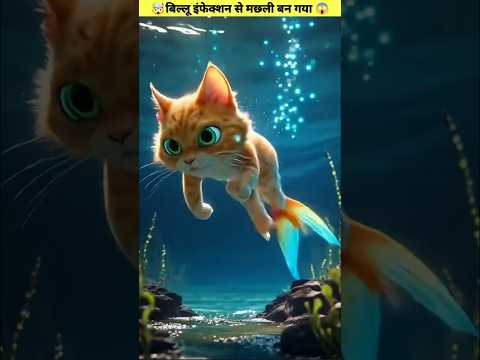 बिल्लू इंफेक्शन से मछली बन गया 😱 #shorts #ytshorts #cat