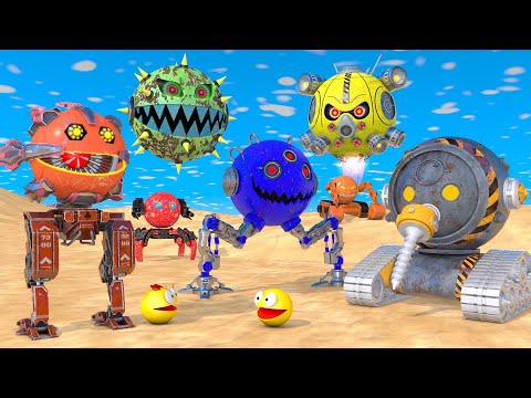 Pacman & Playground Toys vs The ROBOT MONSTERS