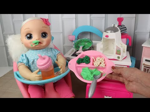 MINHA BONECA BEBÊ NA ROTINA DA NOITE -PREPARANDO A JANTINHA E ARRUMANDO PARA DORMIR