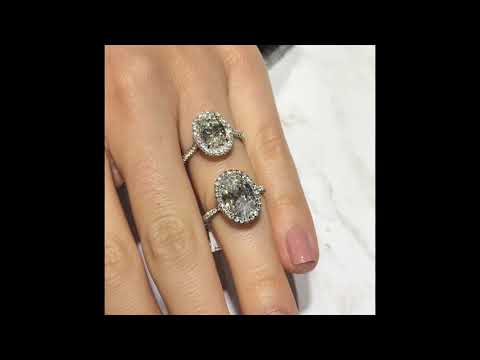Oval Halo Ring Comparison: Floating VS Cathedral