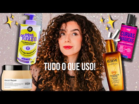 PRODUTOS QUE ESTOU USANDO NO MEU CABELO CACHEADO!