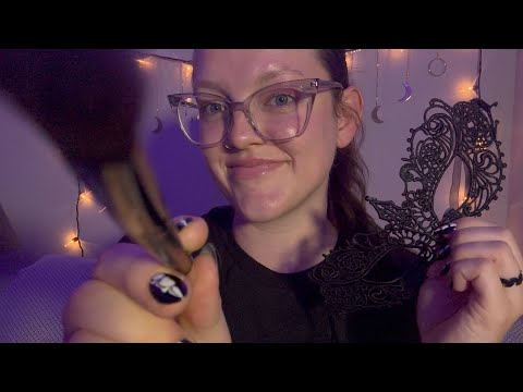 LOFI ASMR 30+ Mins Halloween Masquerade Makeup - camera touching, rummaging, doing your makeup