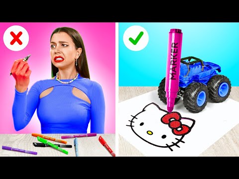 Crazy Art & Drawing Challenge! 🎨🔥 New Hacks For Stunning Paintings & Drawings