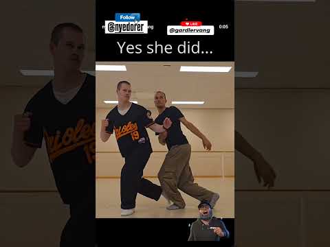 Alert lady created a new dance on icy steps