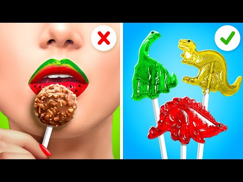 ME VS DINOSAURS FOOD CHALLENGE! Colorful Mukbang, Easy Cooking Tricks & Hilarious Moments by Lol!Pop