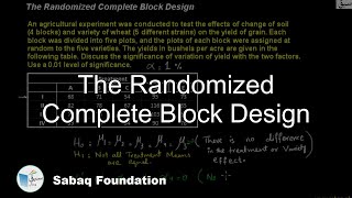The Randomized Complete Block Design