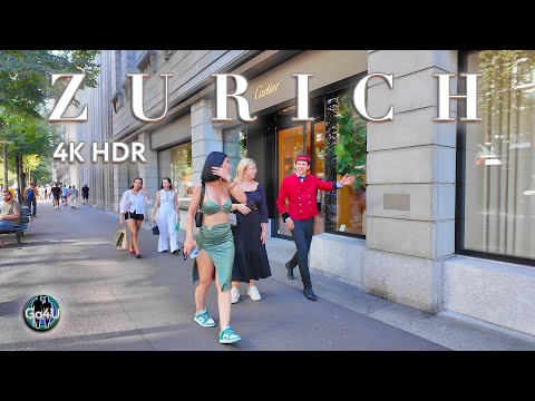 Switzerland Zurich 🇨🇭 Bahnhofstrasse Walking tour / City Center 4K 60fps HDR