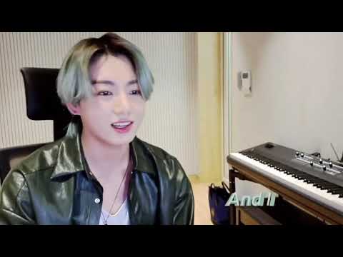 Jungkook singing "At my worst" by Pink Sweats