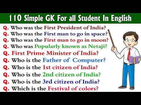 110 Simple GK For Kids In English | Kids GK | GK For all Student In English | General Knowledge (GK)