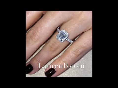 1.24 ct Emerald Cut Halo Ring