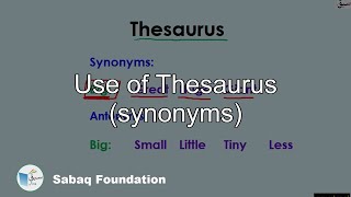 Use of Thesaurus (synonyms)