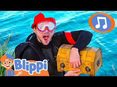 Blippi Finds a Treasure Chest & Plays Sink or Float! | Blippi Songs|Kids Songs|Trucks for Kids