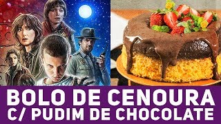 RECEITA DE BOLO DE CENOURA COM PUDIM DE CHOCOLATE INVERTIDO - Uma Pitada de Cultura Pop #03