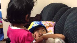 Baby borrowing stuffed toy