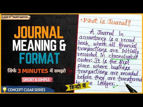 What is Journal in Accounting? | Format of Journal | #journal #whatisjournal #journalformat