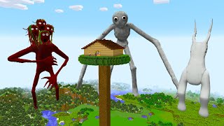 SURVIVING FROM BIRD WATCHER, NERVOUS AND TREE HEAD in Minecraft - Gameplay - Coffin Meme