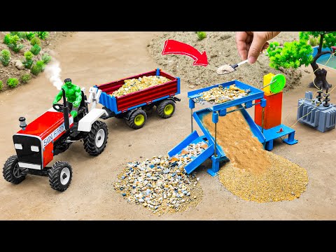 DIY tractor making mini Sand screening machine | Best idea mini contruction machine​