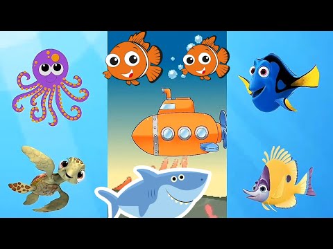 Animals Sea Dolphin octopus Baby Shark Dance at Ocean | Baby Shark doo doo doo kids Song