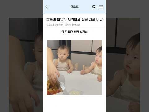 쌍둥이 이유식 사먹이고 싶은 진짜 이유