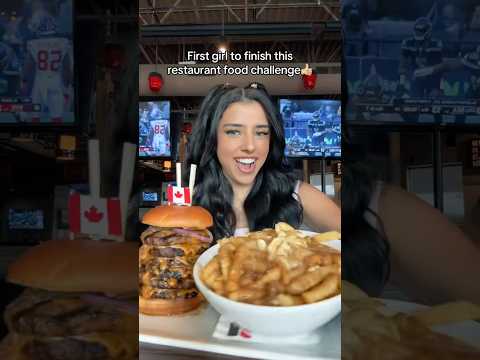 First girl to finish the restaurant food challenge #shorts #food #eating