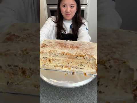 assembling my favorite carrot cake