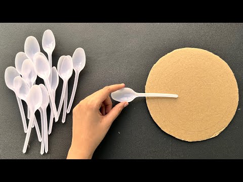 2 Beautiful Flower Wall Hanging using Plastic Spoons / Paper Craft For Home Decoration /DIY