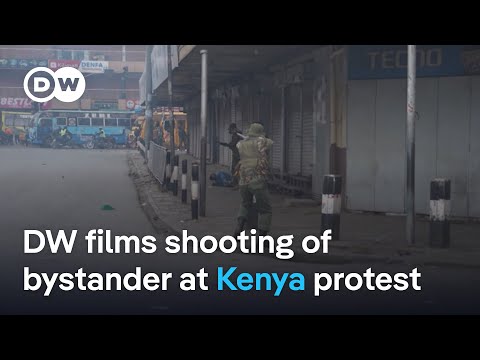 YouTube video thumbnail: Kenyan Police Shoot Trader at Protests in Nairobi
