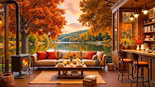 Jazz Relaxing Music ~ Cozy Autumn Coffee Shop Ambience for Work 🍂 Smooth Jazz Instrumental Music