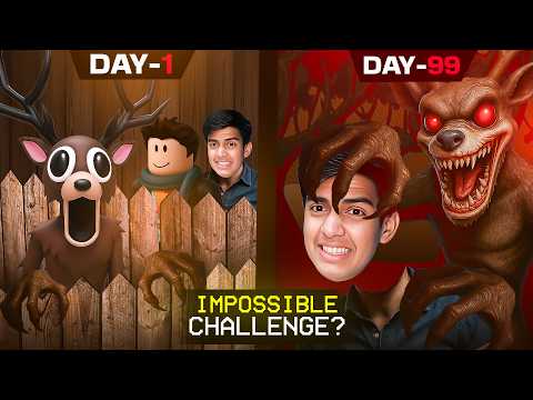 Surviving 99 NIGHTS in THE FOREST in ROBLOX 💀