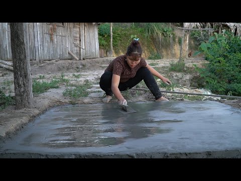 Pick big and beautiful cucumbers to sell at the new market, pour hard floor to make bathroom.