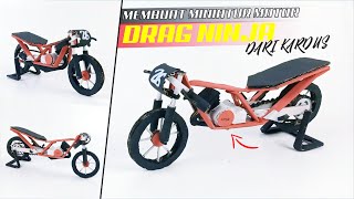 CARA MEMBUAT MINIATUR MOTOR DRAG NINJA DARI KARDUS