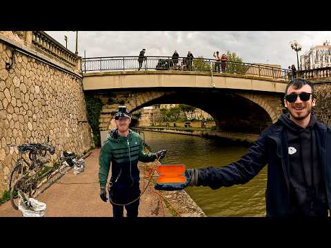 On pêche à l'aimant dans le centre-ville avec nos aimants les plus puissants !