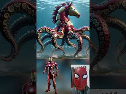 superheroes but horse octopus 😱Marvel&DC-All Characters#marvel #avengers#shorts#robot#spiderman