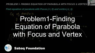 Problem1-Finding Equation of Parabola with Focus and Vertex