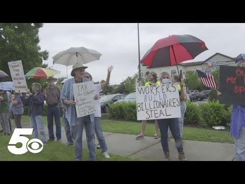 YouTube video thumbnail: Arkansas Joins 'Workers Over Billionaires' Protests Held Across the US on Labor Day