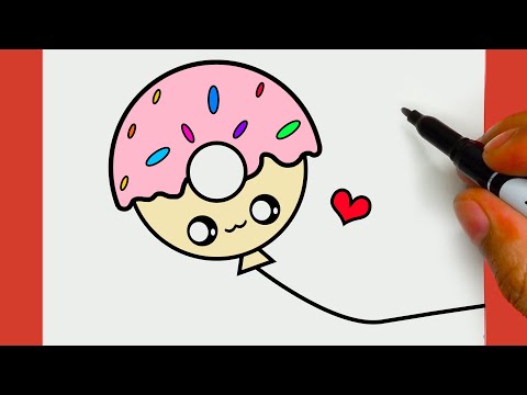 CÓMO DIBUJAR UNA LINDA DULCE DONUT, PASSO A PASSO,  JACK Dibujos