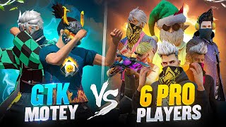 TGR MOTEY🇳🇵& TGR GTK111🇳🇵VS 6 Pro Players 😱🥶 Garena Free Fire 🔥