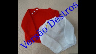 Blusa Raglã Infantil em Tricô - Versão Destros
