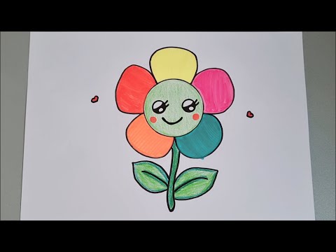 How to draw flower easy step by step /رسم زهرة/رسم للأطفال
