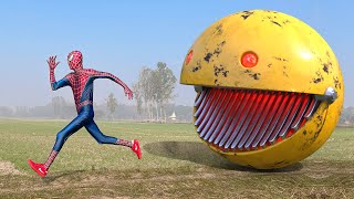 PAC-MAN vs SPIDERMAN  IN REAL LIFE #9 | Compilation Video 2025 | #pacman #spiderman