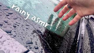 rainy outdoor acreage asmr - walking, tapping & scratching tour for tingles!
