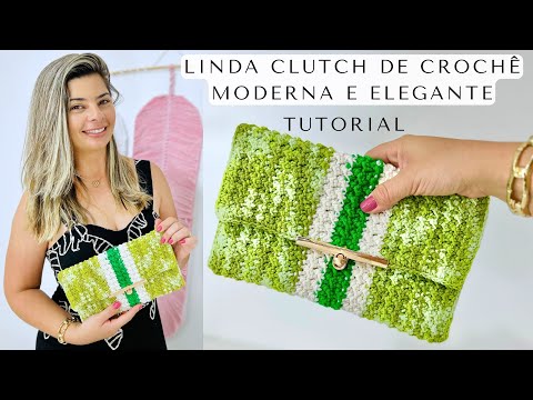 Como Fazer Clutch de Croche Chique e Elegante - Clutch  Suiça Suellen Pontes