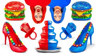 Desafío de Comida Roja vs Comida Azul | Trucos Divertidos de Comida por Multi DO Fun Challenge