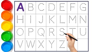 Alphabet, ABC song, ABCD, A to Z, Kids rhymes, collection for writing along dotted lines for toddler