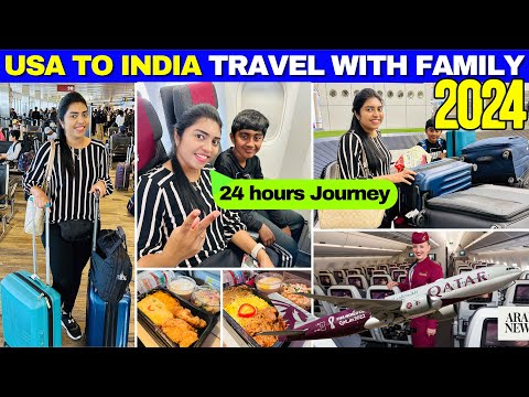 ✈️ 2024 அமெரிக்கா to இந்தியா Flight Travel | Full Flight Journey | Qatar Airways | USA Tamil VLOG