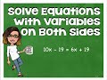 Solving Equations with Variables on Both Sides