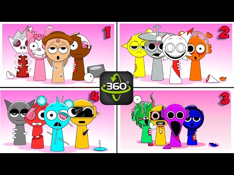 360° VR Incredibox Sprunki 1 vs 2 vs 3 vs 4 | Phase 4