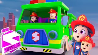 Roda Pada Truk Pemadam Kebakaran Lagu Dan Sajak 3D Untuk Anak-Anak